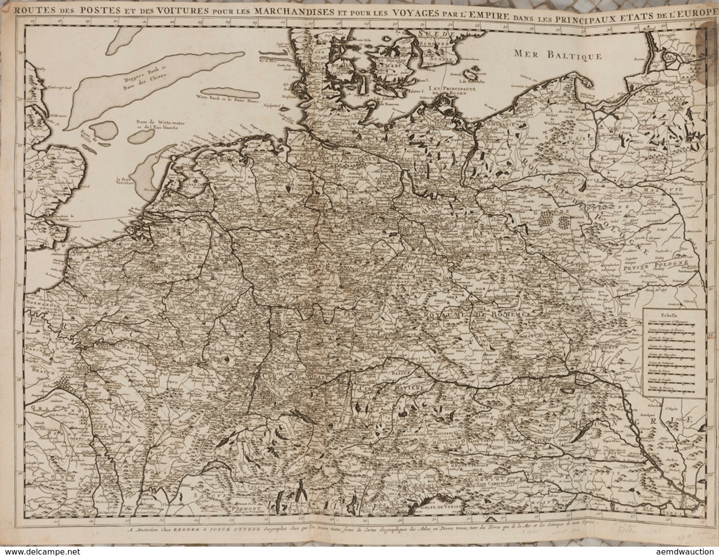 ROUTES DES POSTES ET DES VOITURES Pour Les Marchandises - Topographische Karten