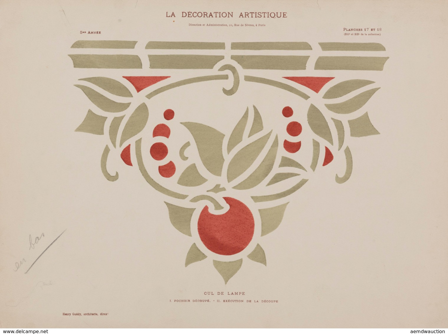 Henry GUÉDY - La Décoration Artistique. Lot De 34 Planc - Non Classificati