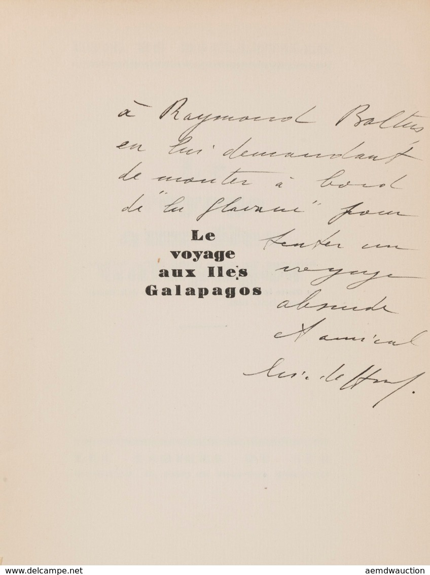 Éric De HAULLEVILLE - Le Voyage Aux Îles Galapagos. [Il - Non Classificati