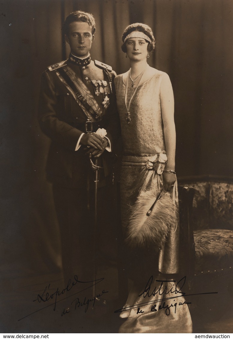 LÉOPOLD ET ASTRID DE BELGIQUE - Photographie Signée. - Unclassified