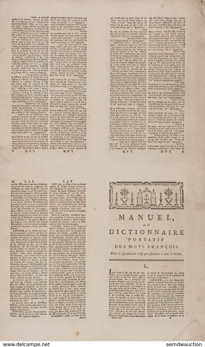 C. DUBOILLE - Manuel Lexique, Ou Dictionnaire Portatif - Sonstige & Ohne Zuordnung
