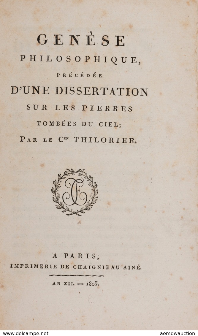 [MÉTÉORITES] Jean-Charles THILORIER - Genèse Philosophi - Autres & Non Classés