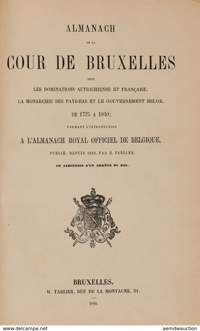 [Hippolyte TARLIER ]- Almanach De La Cour De Bruxelles - Ohne Zuordnung