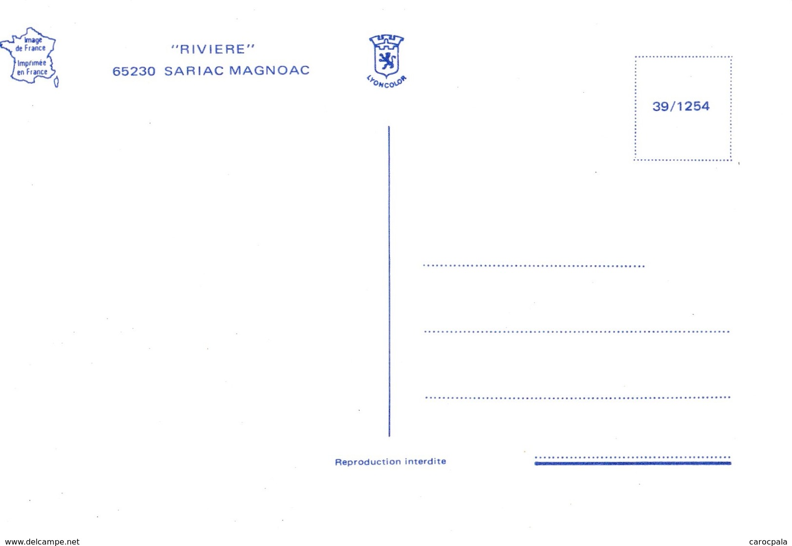 Carte 1970 SARIAC MAGNOAC / "RIVIERE" (belle Demeure , Manoir , Château ?) - Other & Unclassified