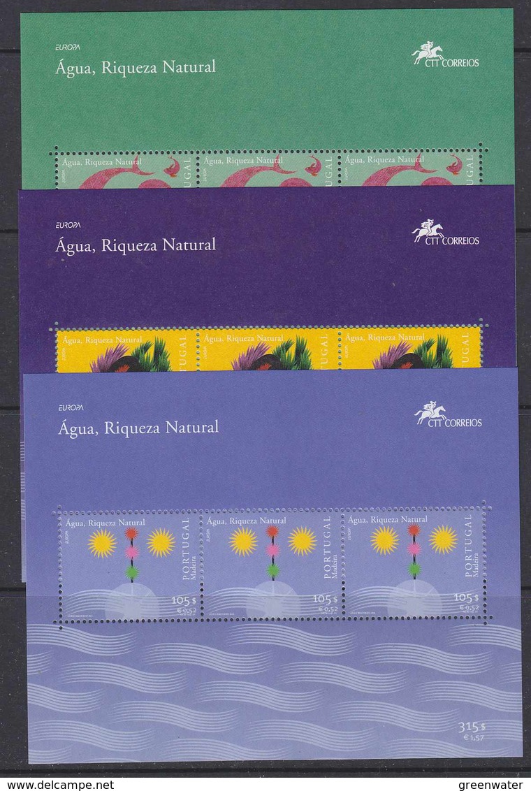 Europa Cept 2001 Portugal, Azores, Madeira 3 M/s ** Mnh (41956) @ Face Value - 2001