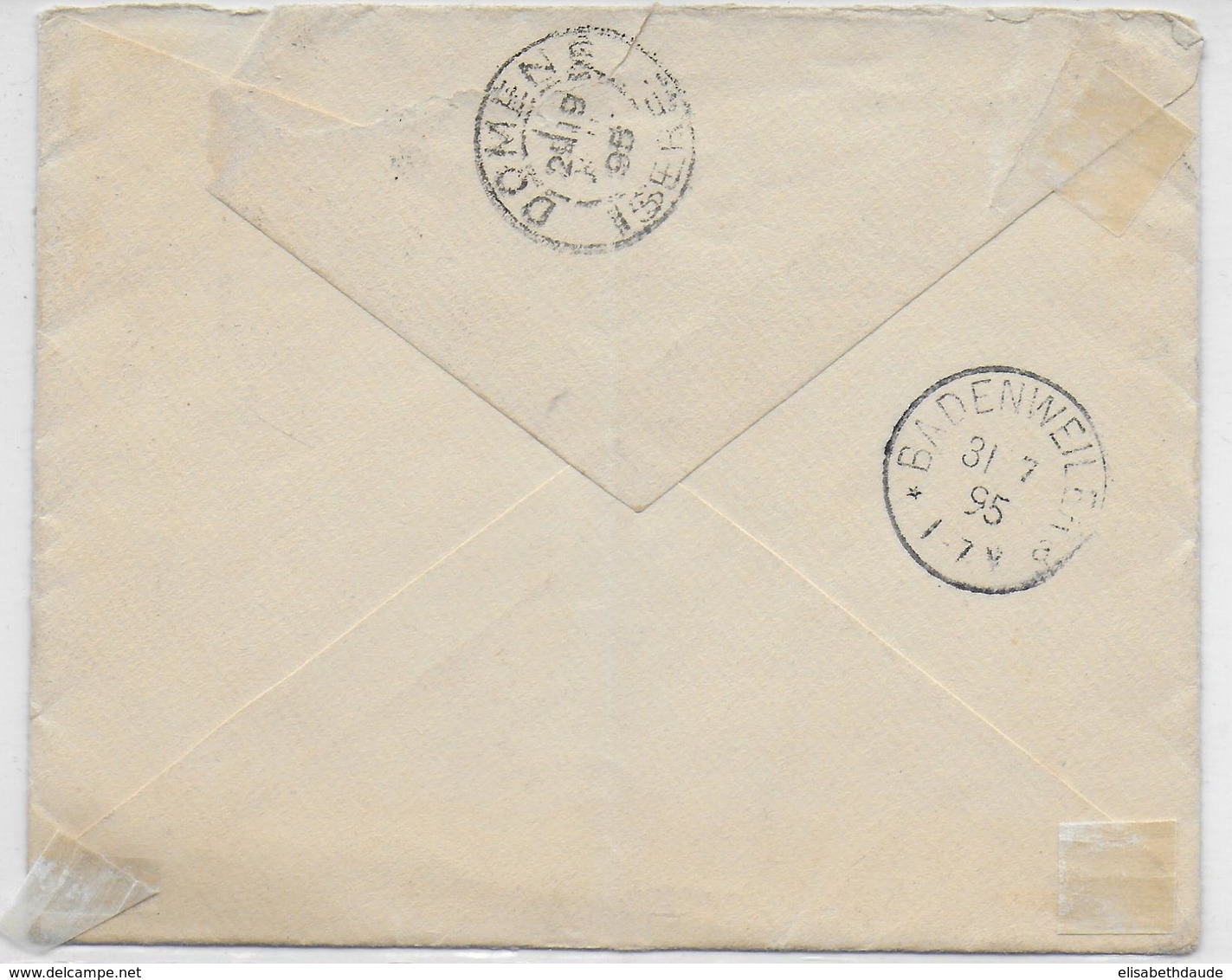 USA - 1895 - YT 74 En PAIRE Sur LETTRE => DOMENE (ISERE) REEXPEDIEE => BADENWEILER (BADEN) - Covers & Documents