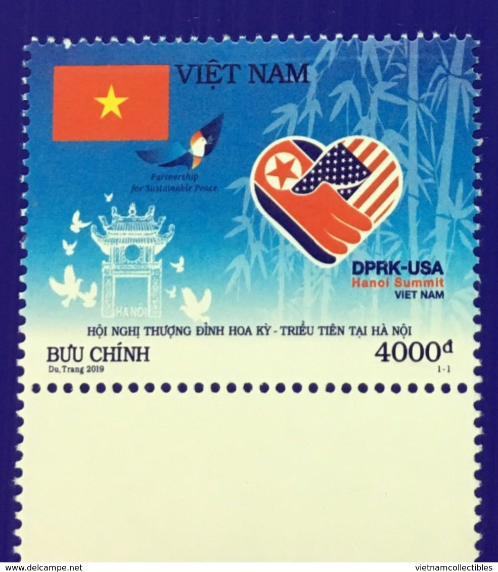 Vietnam Viet Nam MNH Perf Stamp Issued 26th Feb 2019: USA - DPRK Summit In Hanoi / Bamboo / Architecture / Flag / Peace - Vietnam