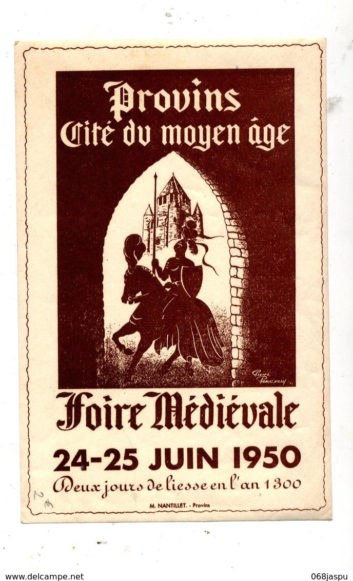 Chromo Publicitaire Foire Medievale Provins  Chateau - Otros & Sin Clasificación