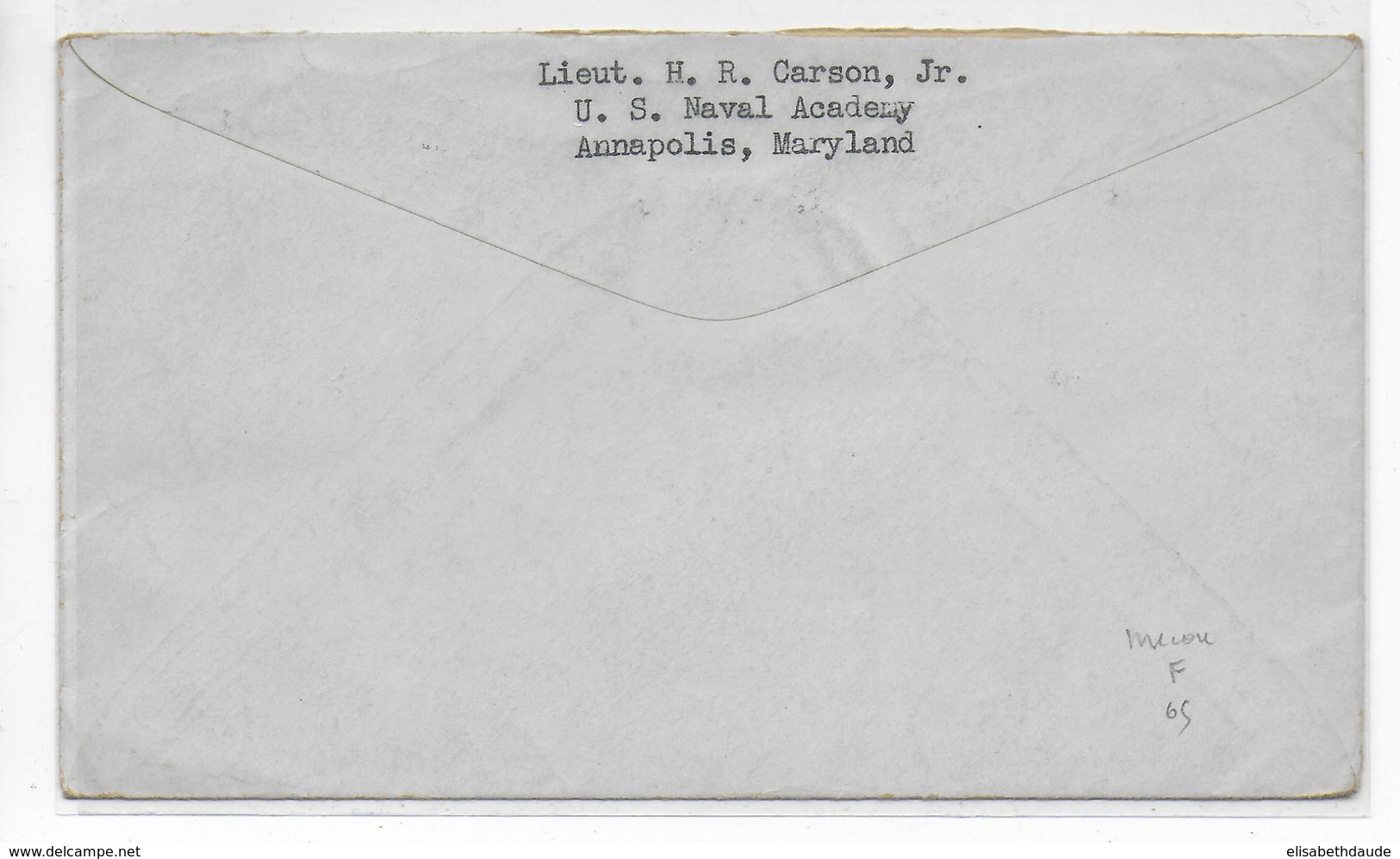 USA - NAVAL - 1937 - ENVELOPPE Avec CACHET De La NAVAL ACADEMY à ANNAPOLIS => EWELL (ENGLAND) - Poststempel