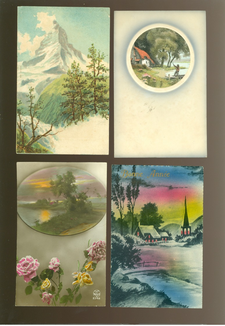 Beau lot de 60 cartes postales de fantaisie paysages paysage Mooi lot van 60 postkaarten fantasie landschappen landschap