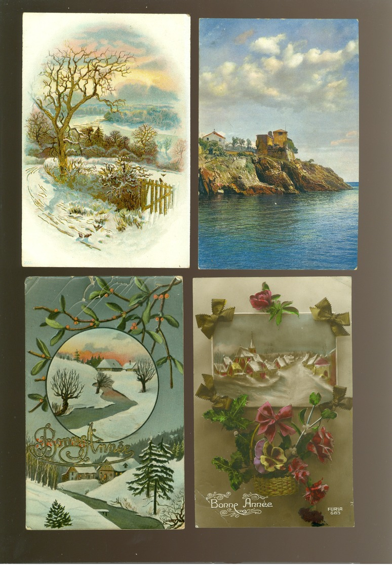 Beau lot de 60 cartes postales de fantaisie paysages paysage Mooi lot van 60 postkaarten fantasie landschappen landschap