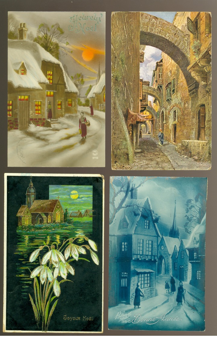 Beau lot de 60 cartes postales de fantaisie paysages paysage Mooi lot van 60 postkaarten fantasie landschappen landschap