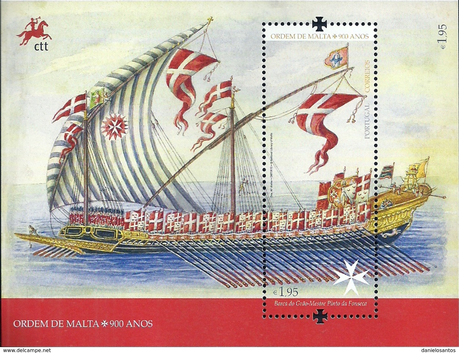 Portugal 2013 900th Anniv Papal Recognition Of Sovereign Military Order Of Malta  Souvenir Sheet MNH - Other & Unclassified
