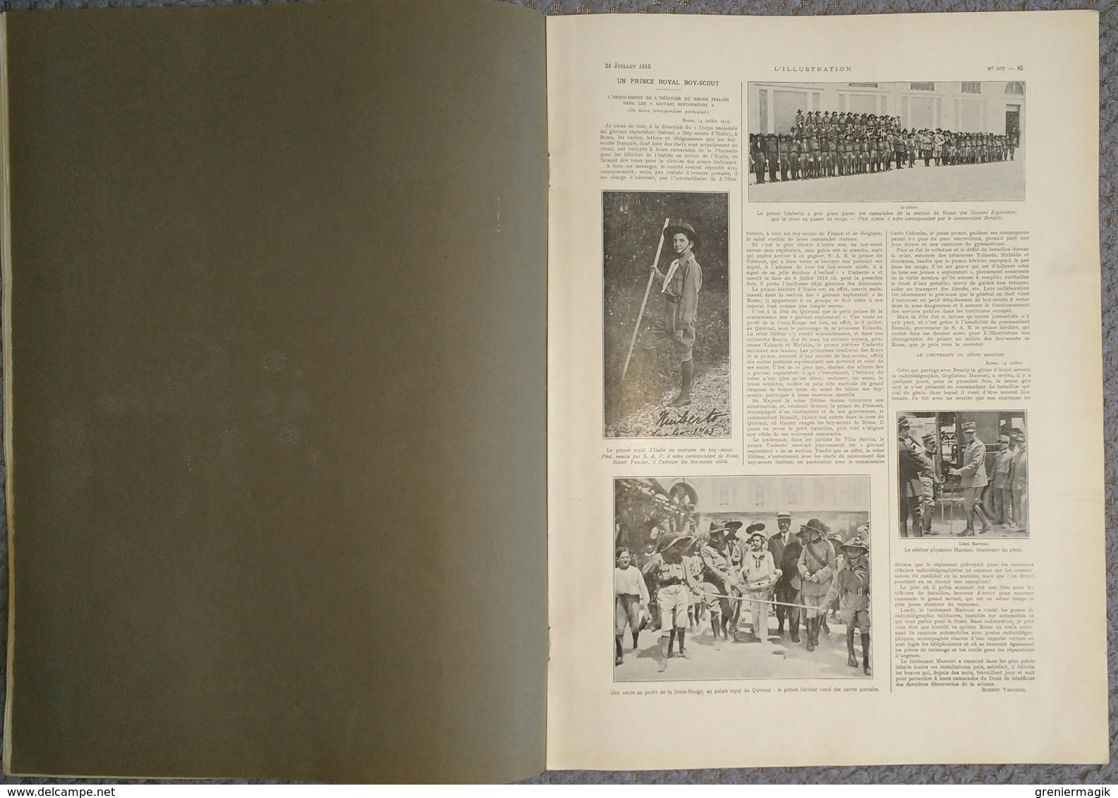 L'Illustration 3777 24 juillet 1915 Aviateur Gilbert/Pierre Loti/Drapeau du 66e/Mme Carton de Wiart/Tranchée de Calonne