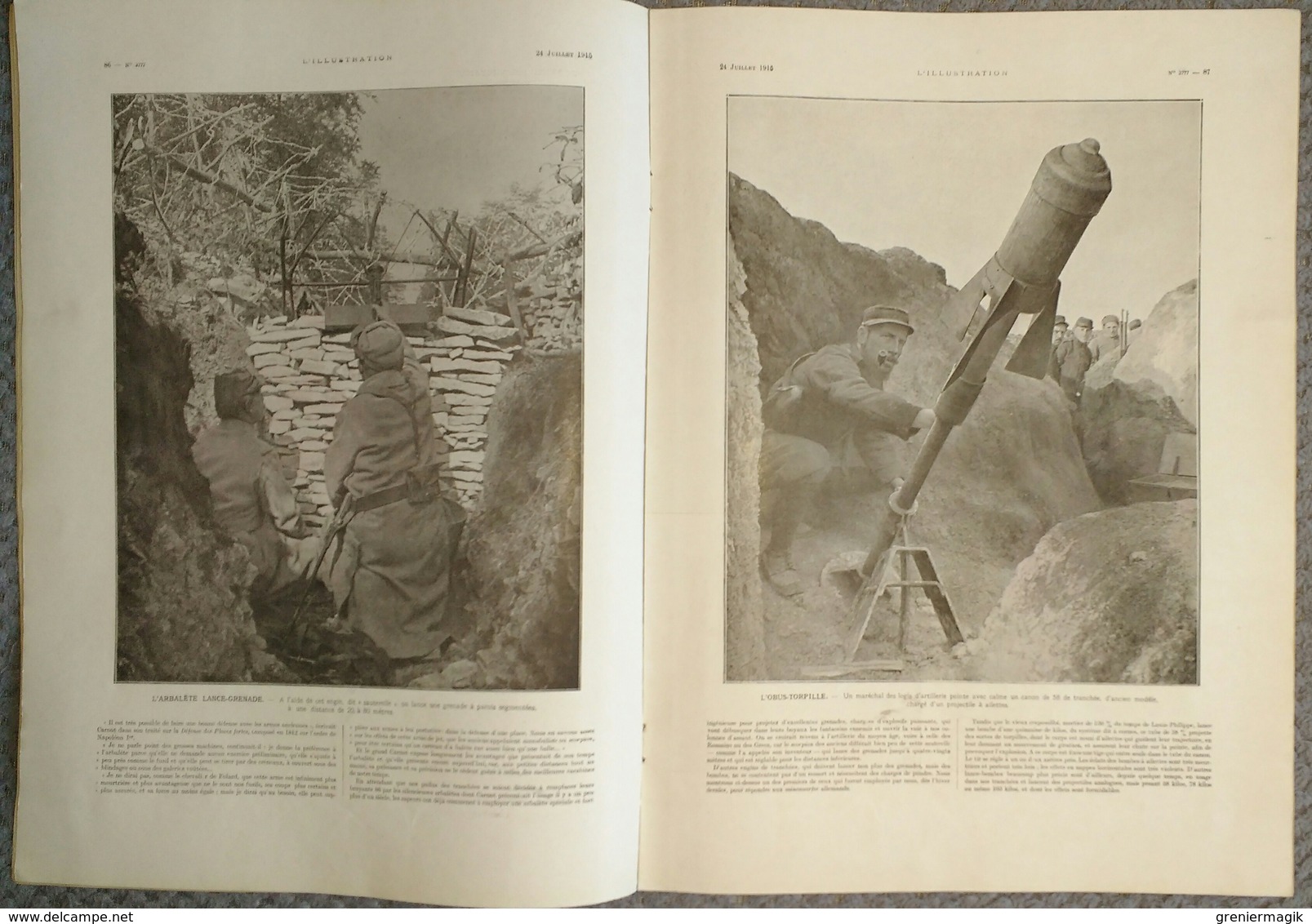 L'Illustration 3777 24 juillet 1915 Aviateur Gilbert/Pierre Loti/Drapeau du 66e/Mme Carton de Wiart/Tranchée de Calonne