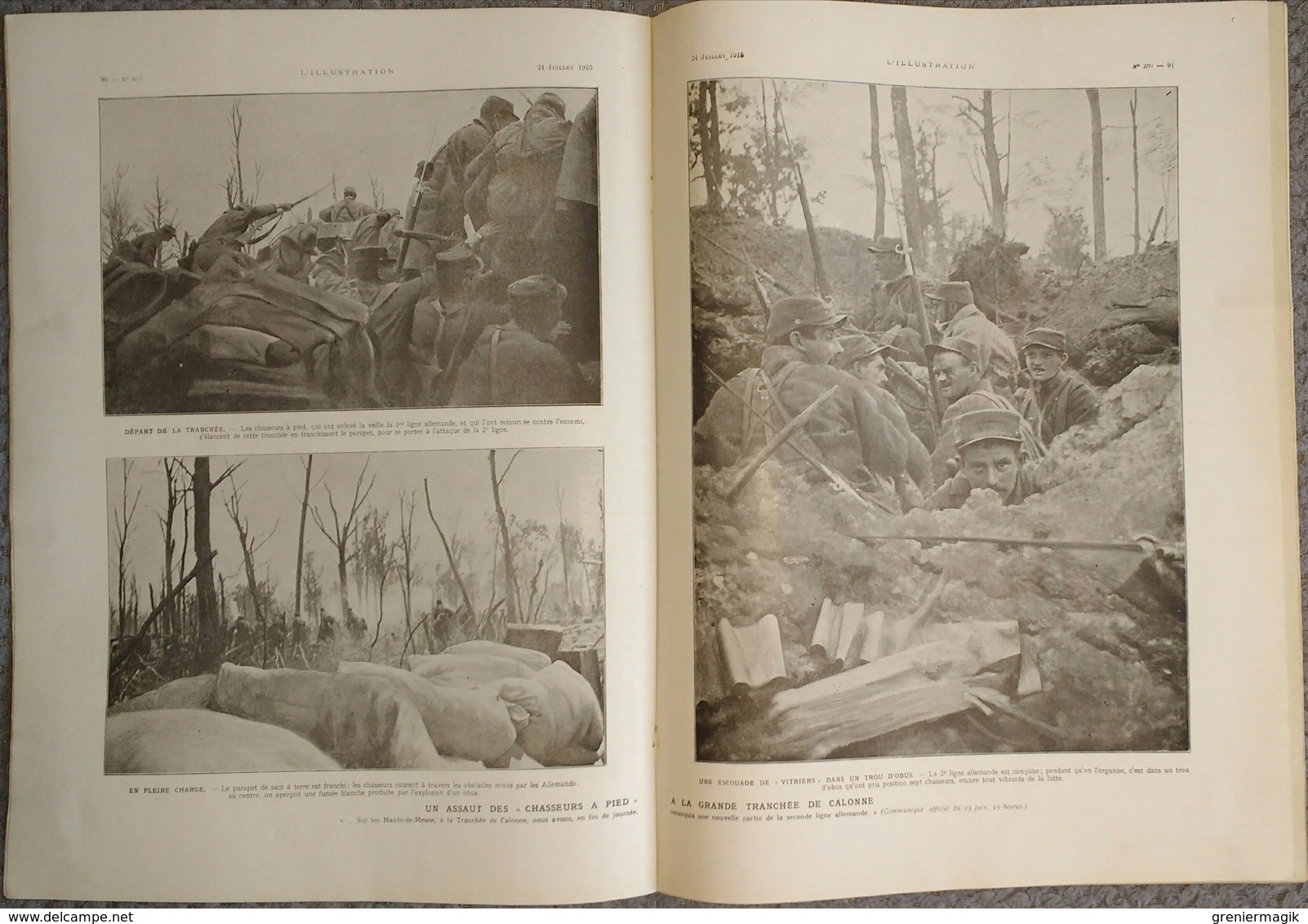 L'Illustration 3777 24 juillet 1915 Aviateur Gilbert/Pierre Loti/Drapeau du 66e/Mme Carton de Wiart/Tranchée de Calonne