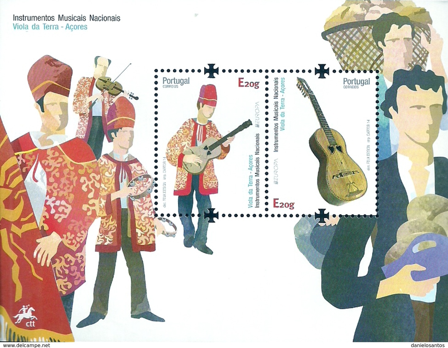 Portugal Azores Açores 2014 Europa CEPT -  Musical Instruments Souvenir Sheet MNH - 2014