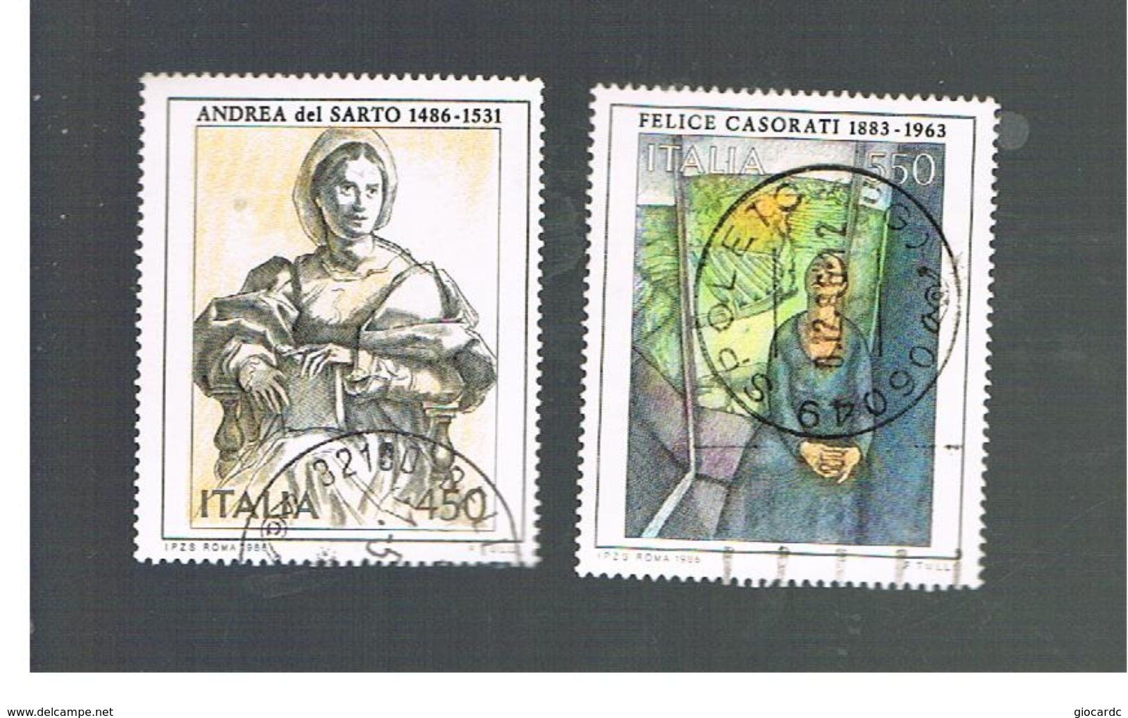 ITALIA REPUBBLICA  - SASS. 1787.1788  -      1986   ARTE ITALIANA  -      USATO - 1981-90: Used