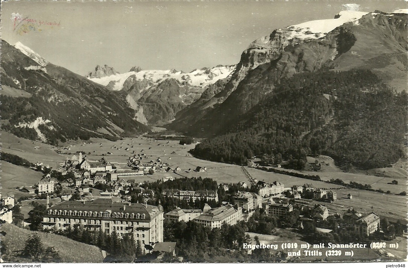 Engelberg (Obwald, Svizzera) Mit Spannorter Und Titlis, Scorcio Panoramico, Ansicht, View, Vue - Engelberg