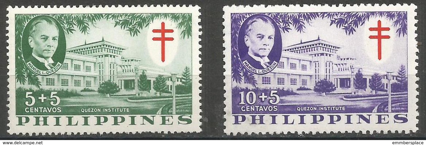 Philippines - 1958 TB Campaign  Quezon Institute  MNH **     Sc B8-9 - Philippinen