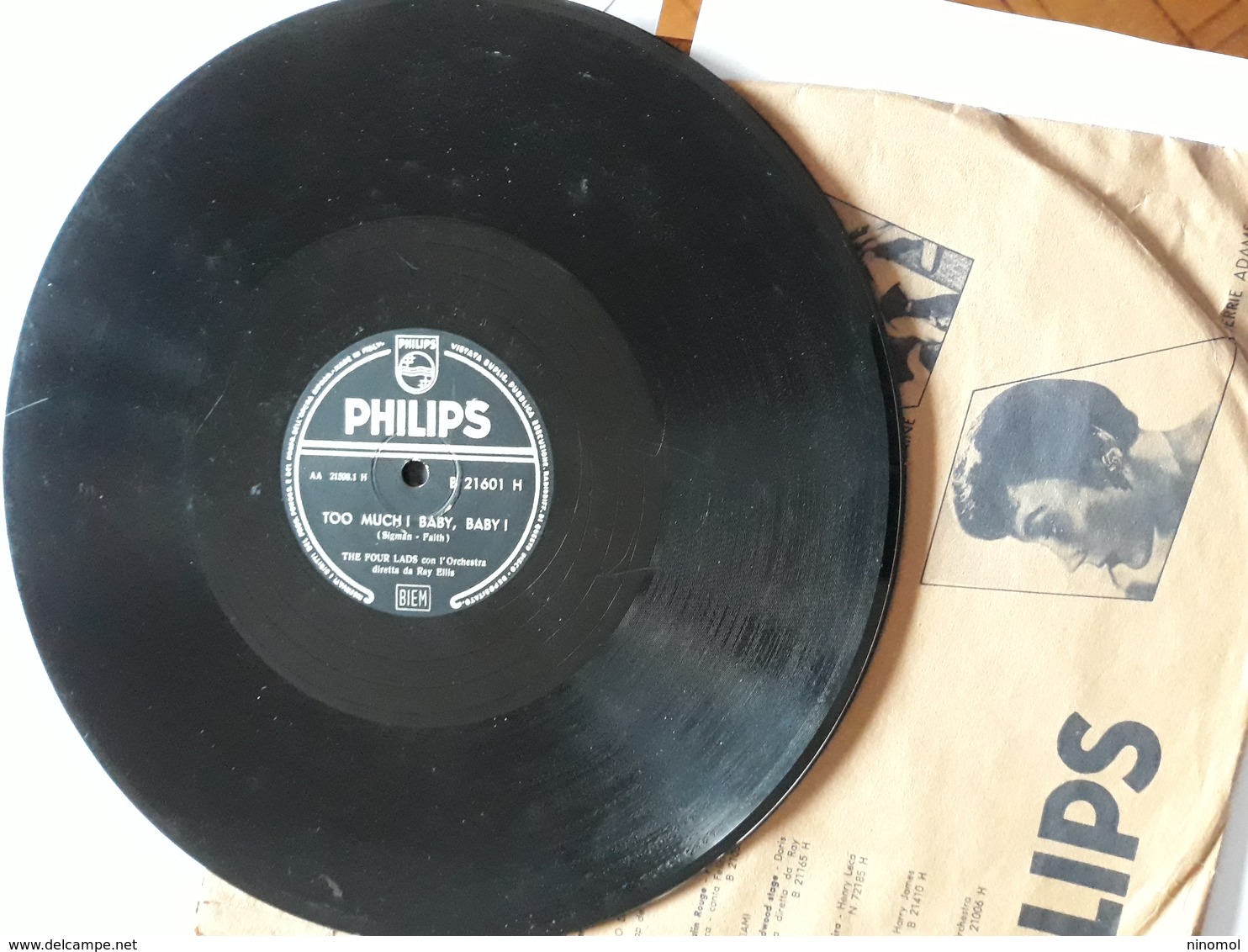 Philips  -  1954  Nr.  21601  -  The Four Lads  - Too Much I Baby, Baby - 78 G - Dischi Per Fonografi