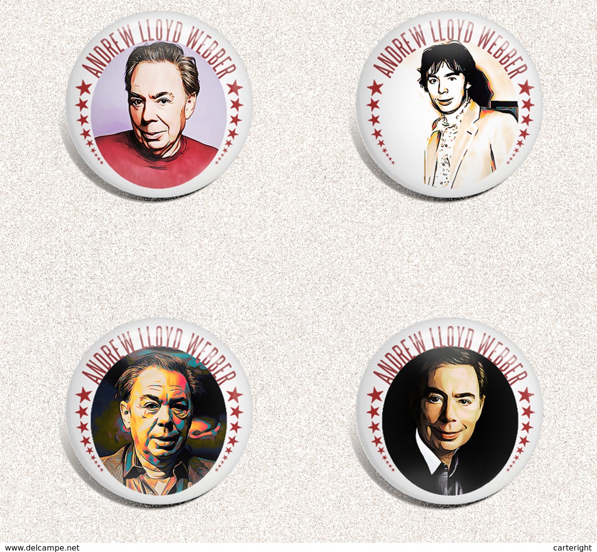 Musician Andrew Lloyd Webber Fan ART BADGE BUTTON PIN SET 1 (1inch/25mm Diameter) 35 X - Music