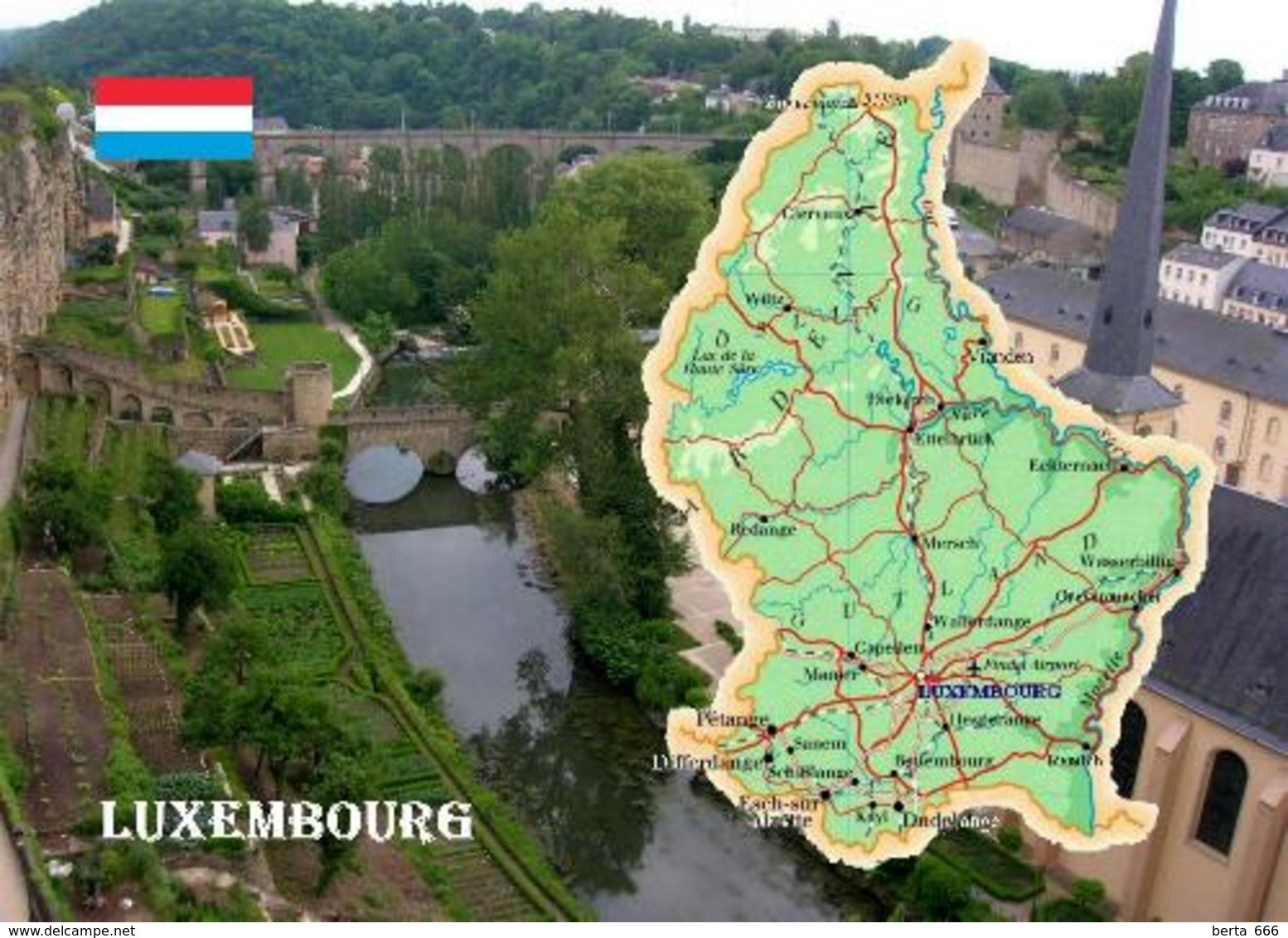 Luxembourg Map New Postcard - Sonstige & Ohne Zuordnung