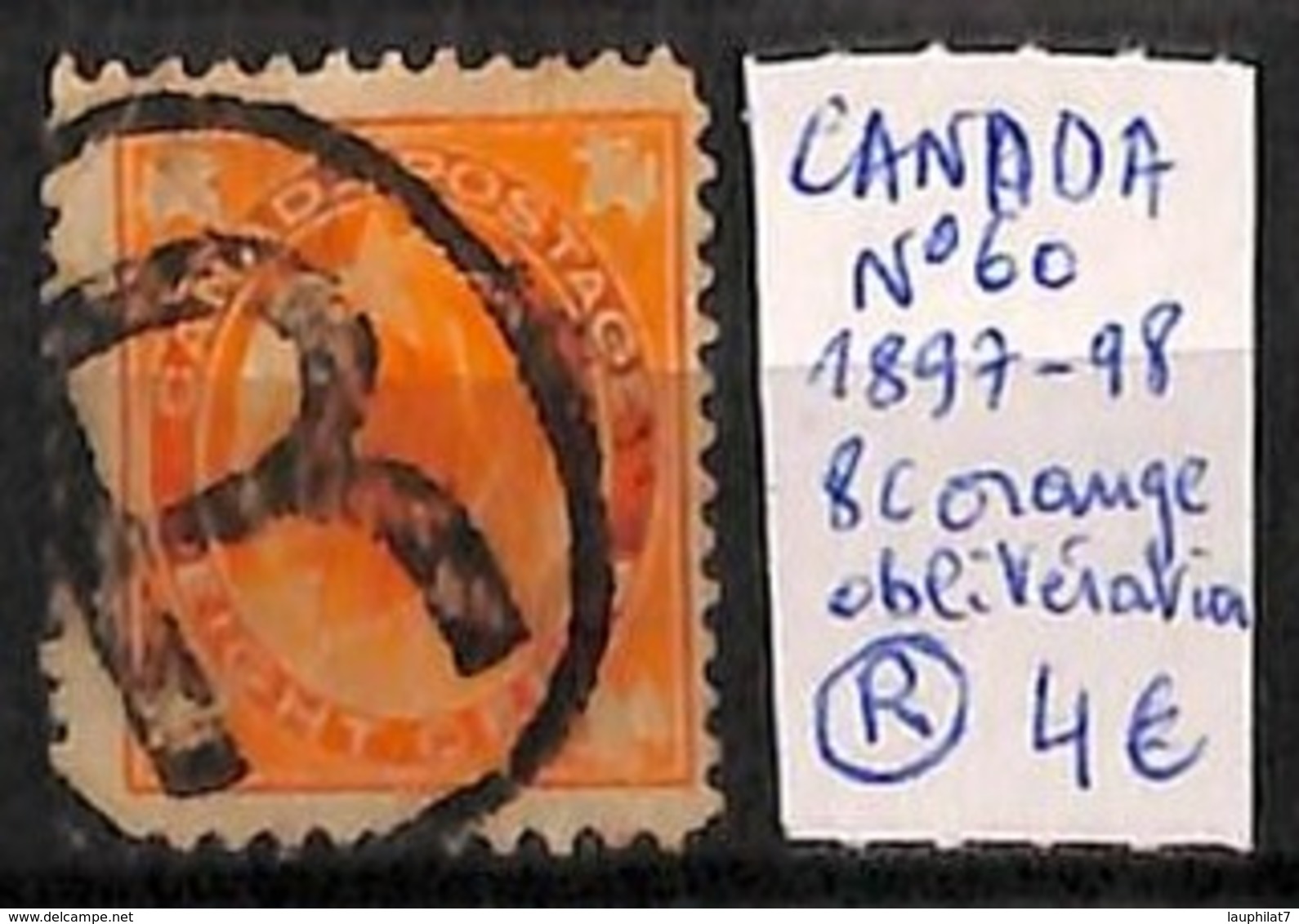 [814817]Canada 1897-98 - N° 60, 8c Orange, Oblitération R - Used Stamps