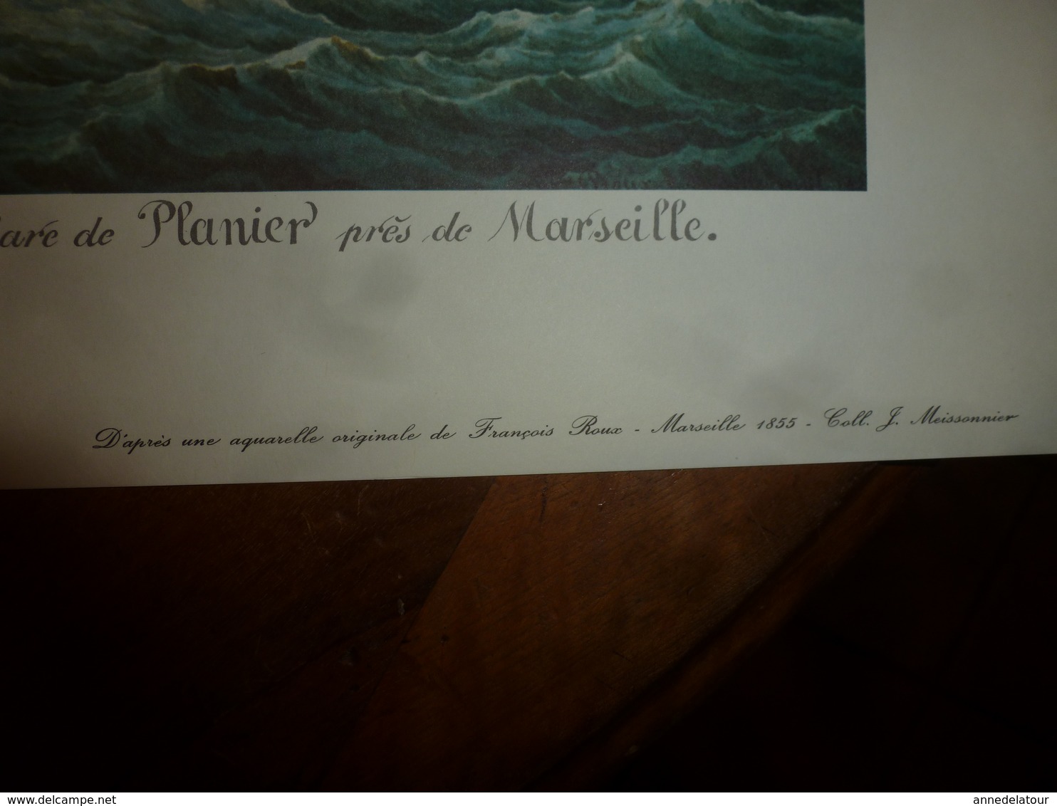 Trois Mâts SAINT VINCENT DE PAUL Au Large Du Phare Planier, Près MARSEILLE (Portrait Navire  ,dim. Hors-tout = 48 X 36cm - Décoration Maritime