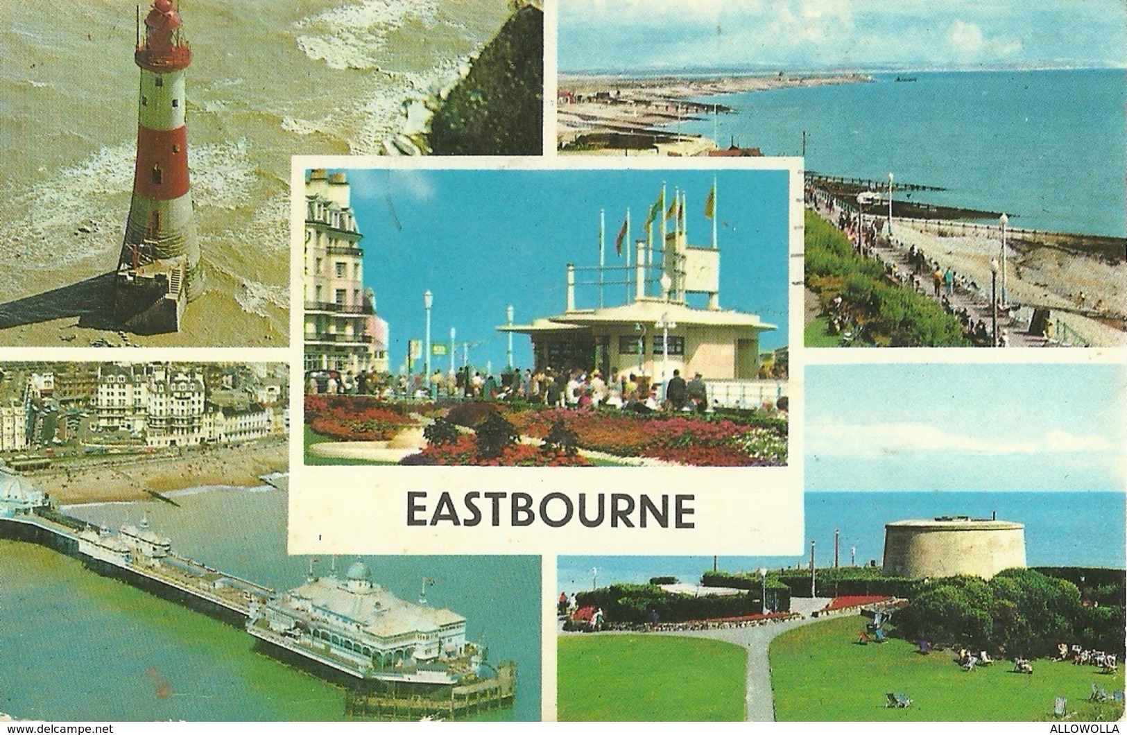 2853 "EASTBOURNE-BEACHY HEAD-ROYAL PARADE-CARPET GARDENS-THE PIER-THE WISH TOWER   " CART. POST. ORIG.  SPED. - Eastbourne