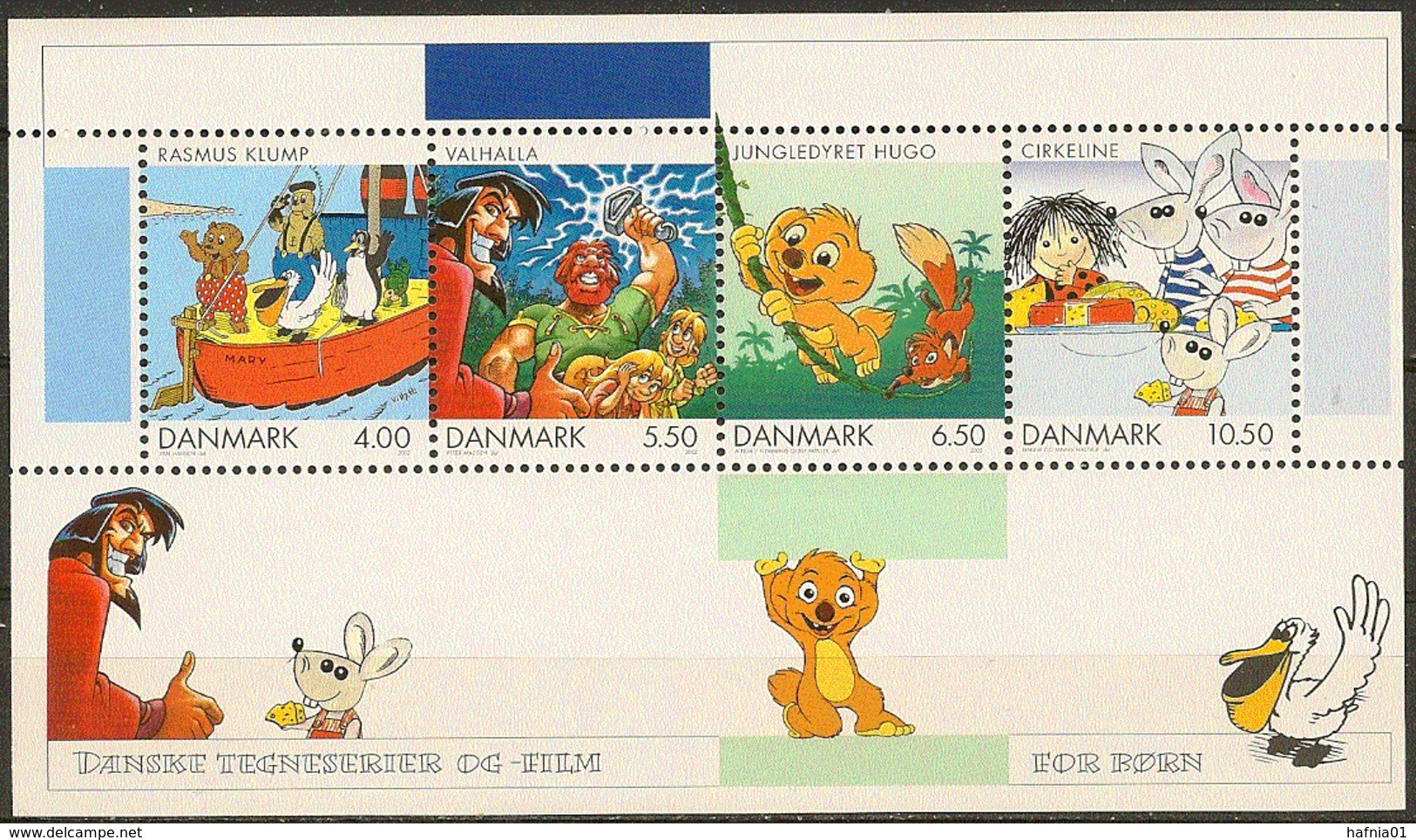 Denmark 2002. Danish Comics And Cartoon Movies. Souvenir Sheet.  Michel  Bl.18  MNH. - Blocs-feuillets