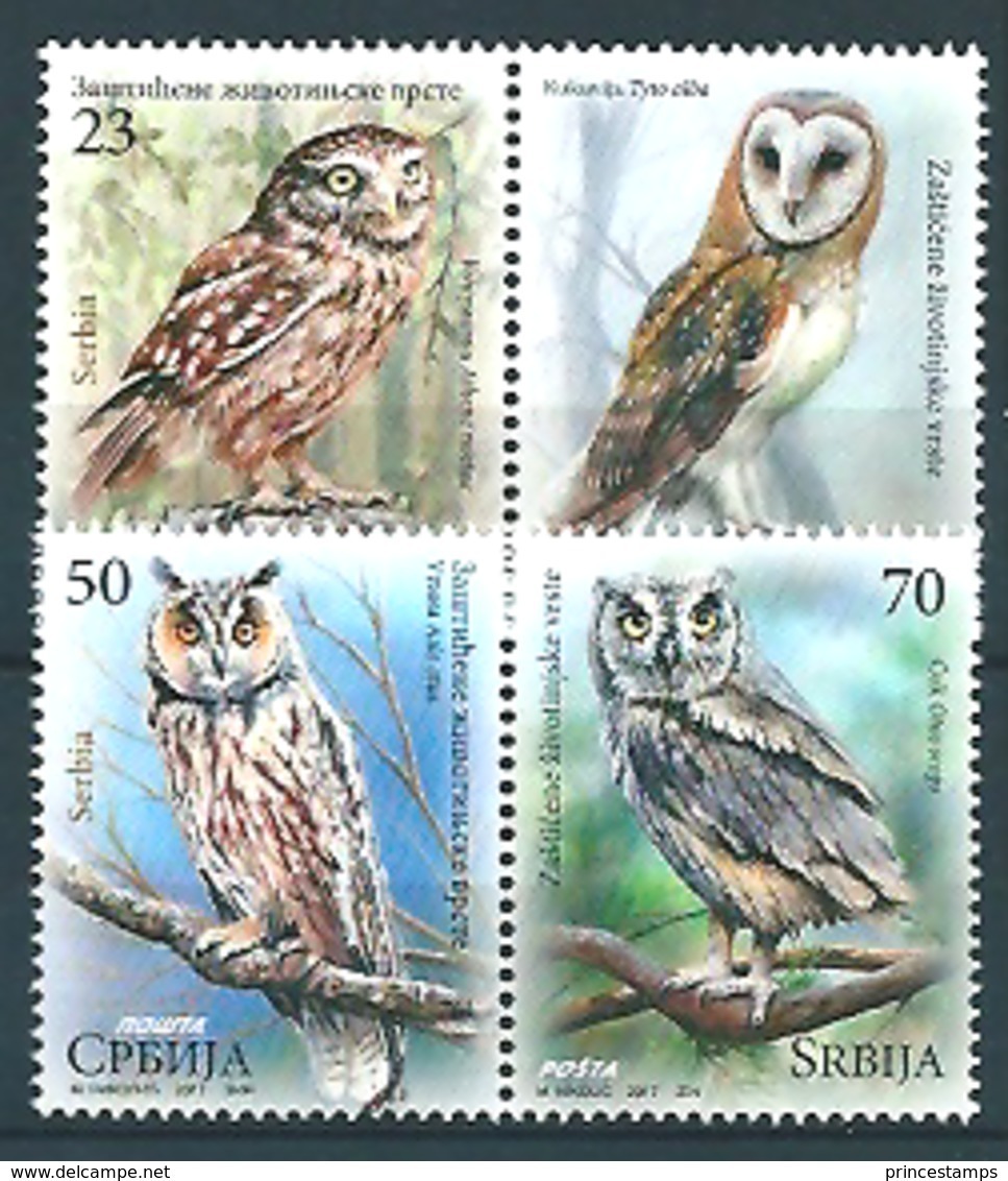 Serbia (2017) - Set -   /  Birds - Oiseaux - Owls - Eulen - Aves - Eulenvögel