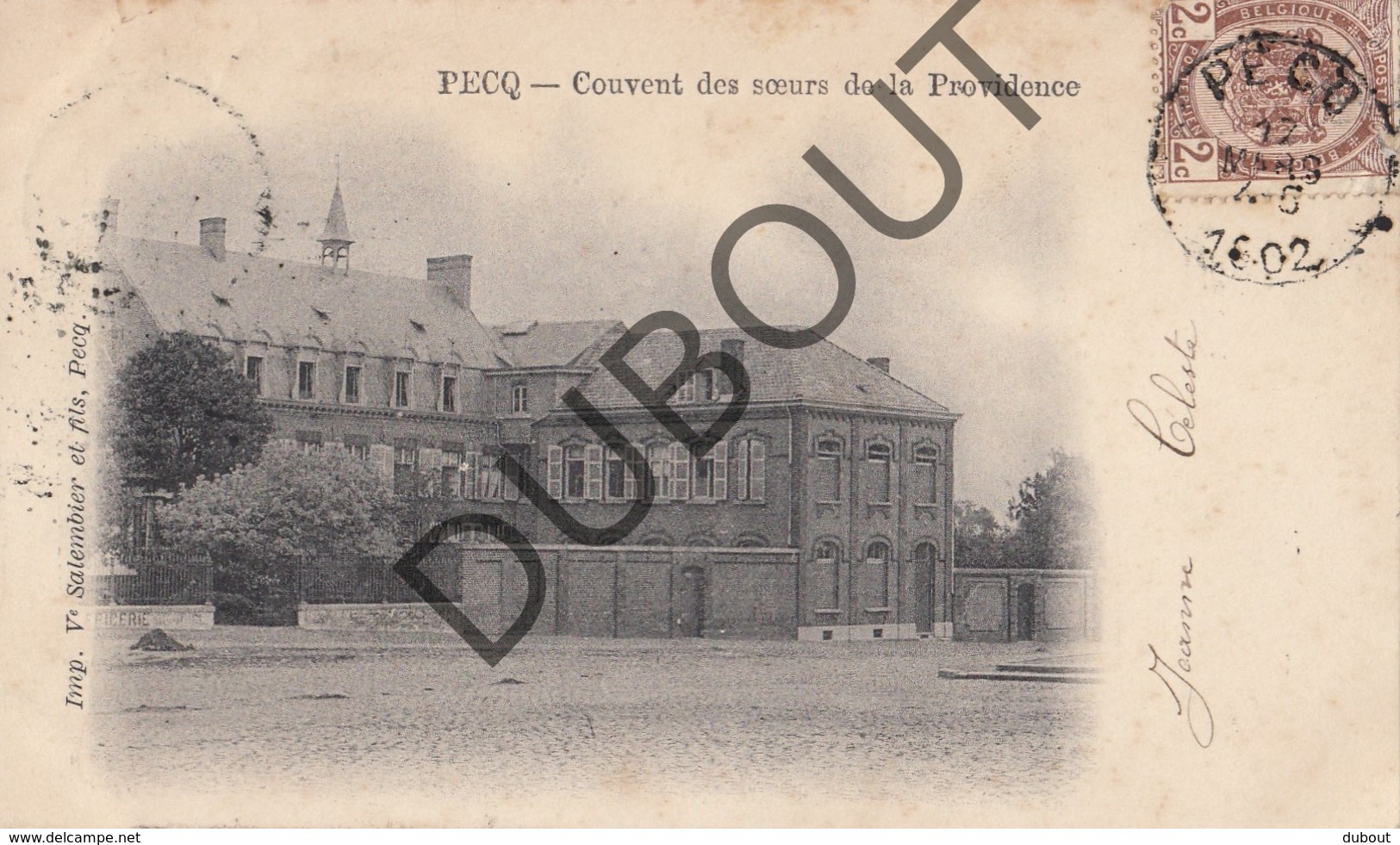 Postkaart-Carte Postale PECQ Couvent Des Soeurs De La Providence  (O265) - Pecq