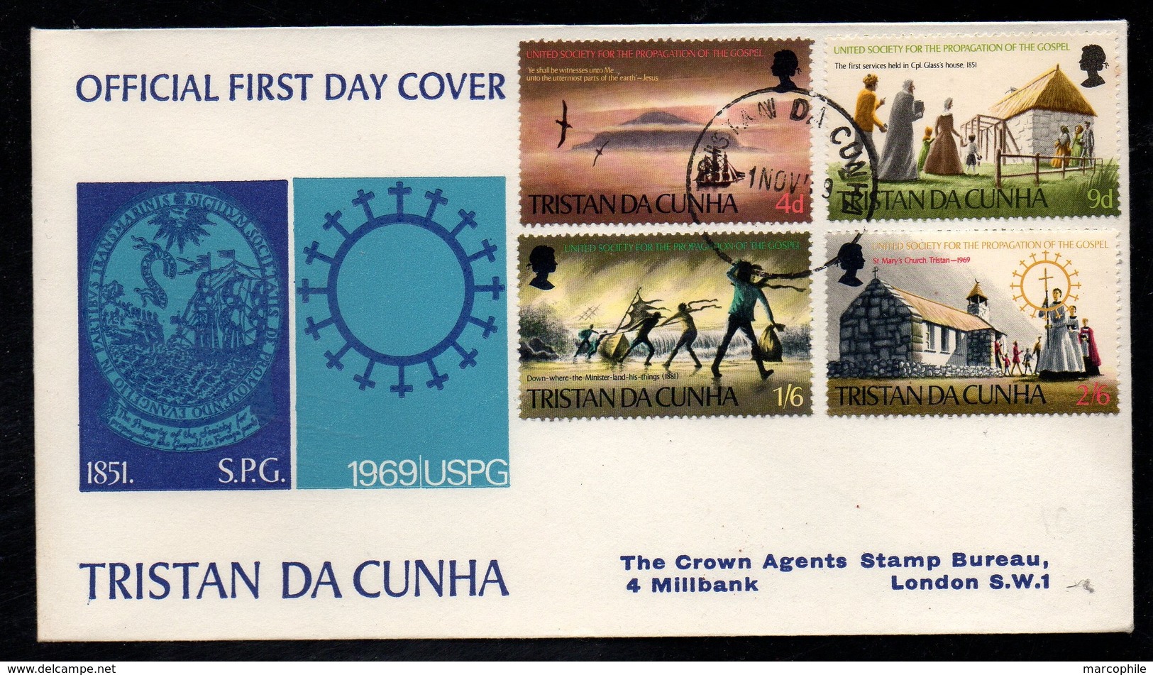 TRISTAN DA CUNHA / 1969 ENVELOPPE FDC ILLUSTREE  (ref LE3242) - Tristan Da Cunha