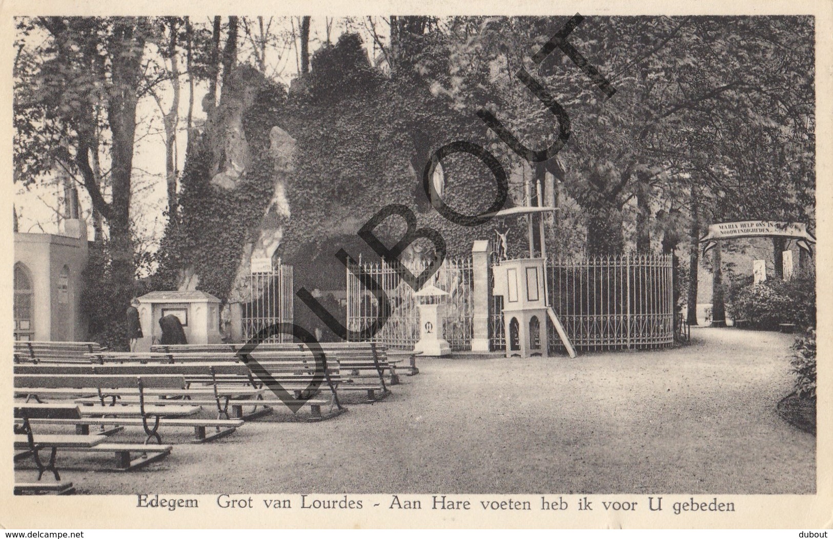 Postkaart-Carte Postale EDEGEM Grot Van Lourdes - Aan Hare Voeten Heb Ik Voor U Gebeden (O184) - Edegem