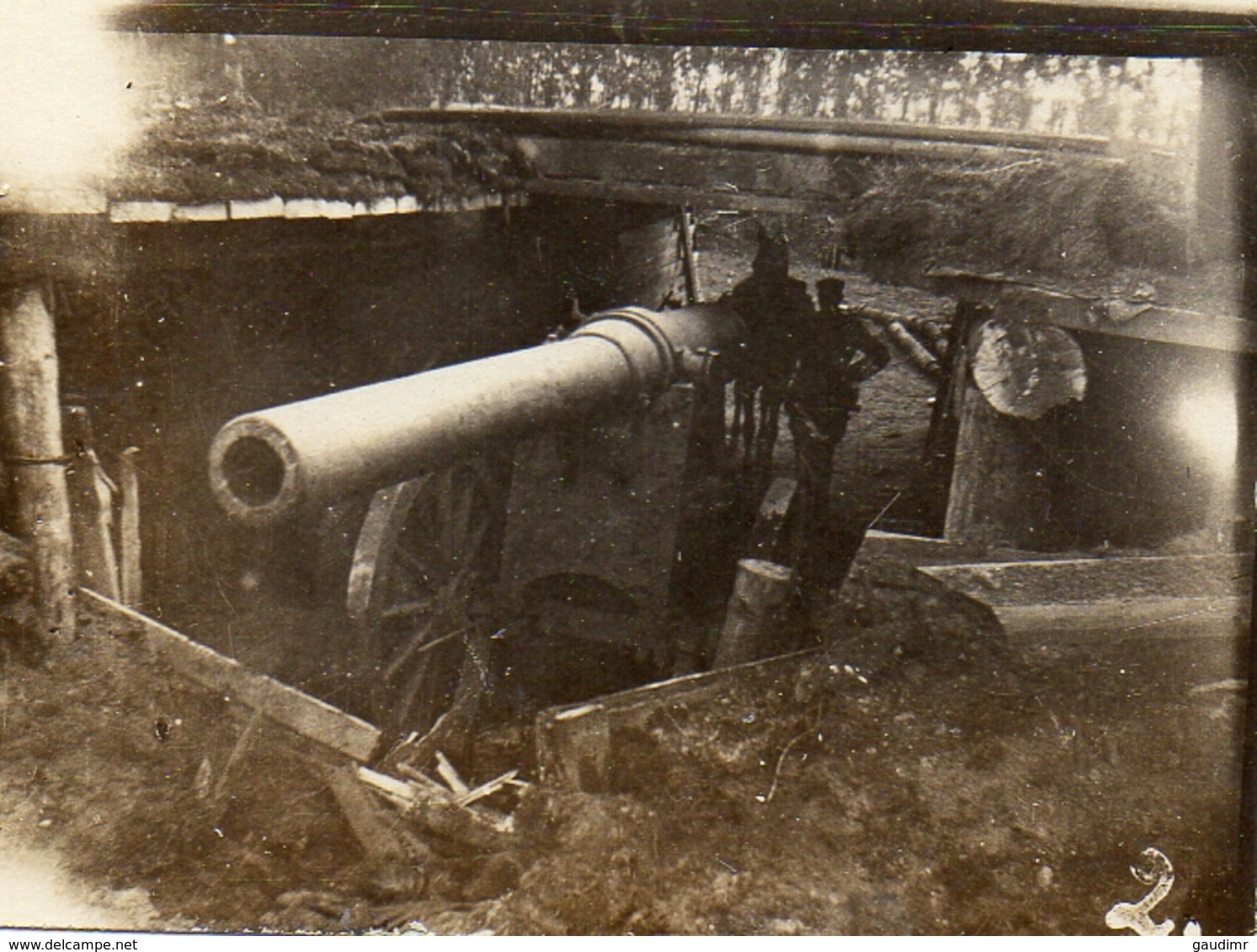 PHOTO ALLEMANDE - LITHUANIA LITUANIE - PIECE D'ARTILLERIE LOURDE A KOWNO - KAUNAS - GUERRE 1914 1918 - 1914-18