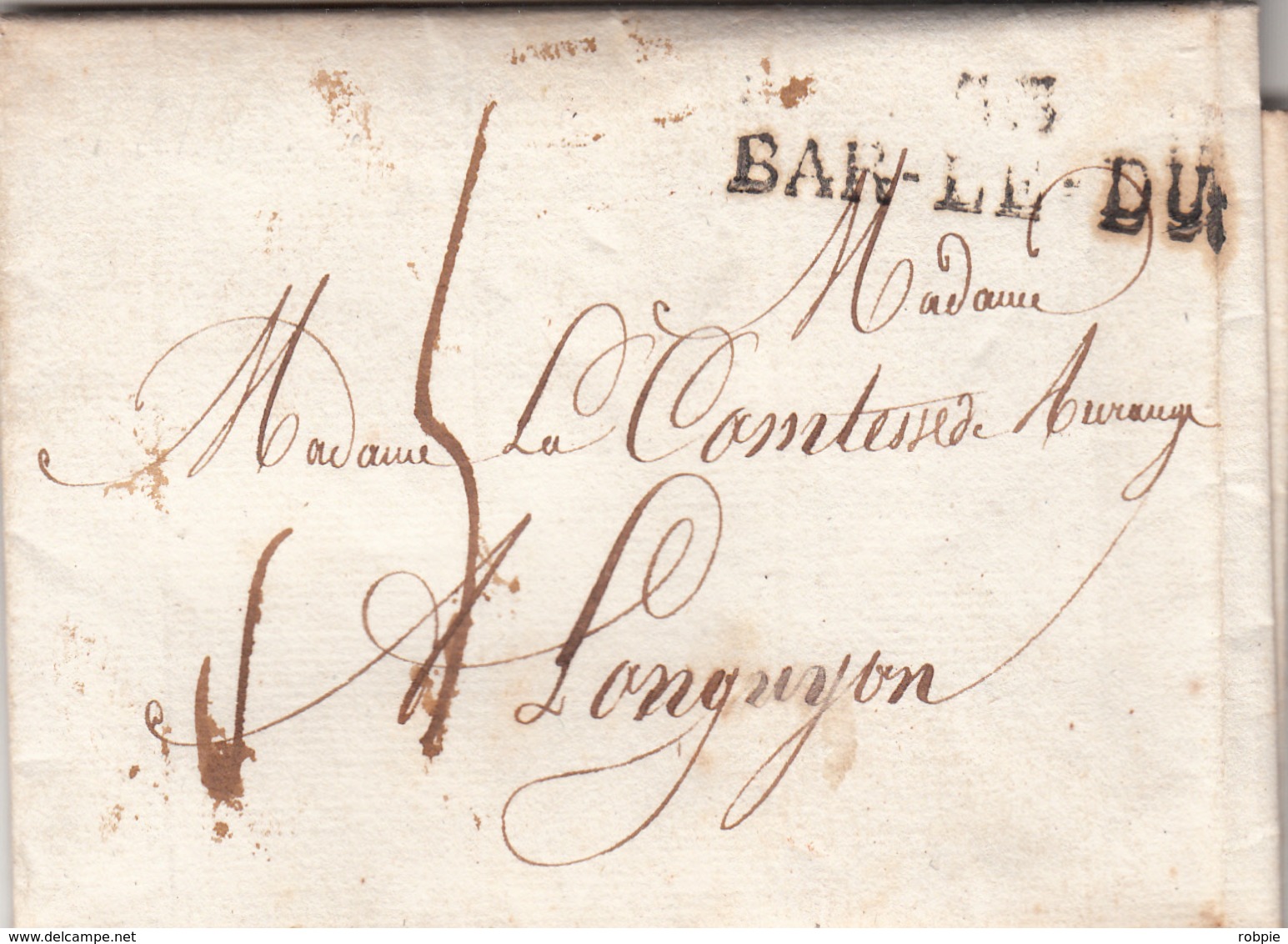 Lettre De BAR-LE-DUC 1818 - 1801-1848: Précurseurs XIX