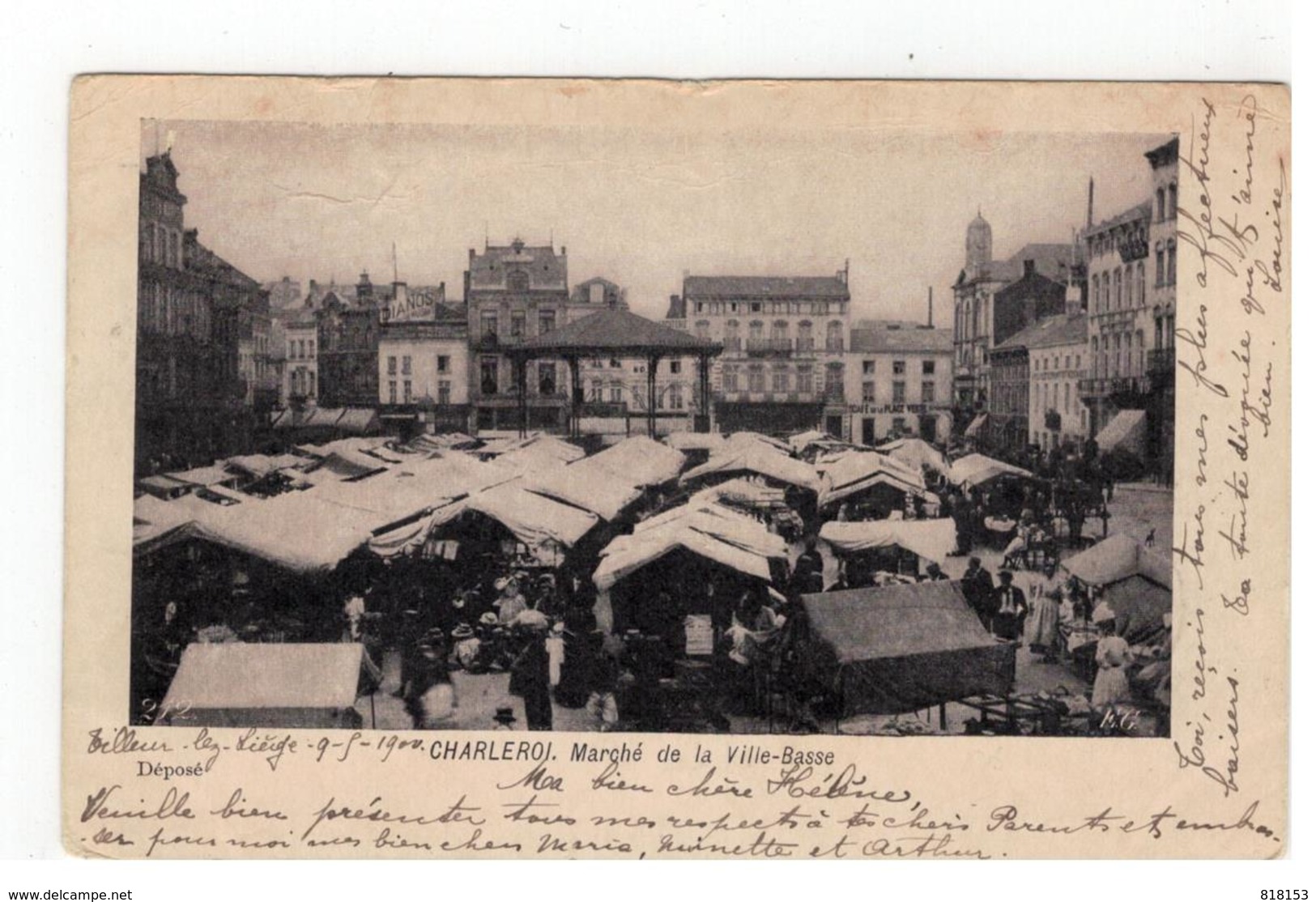 CHARLEROI Marchée De La Ville-Basse 1900 - Charleroi