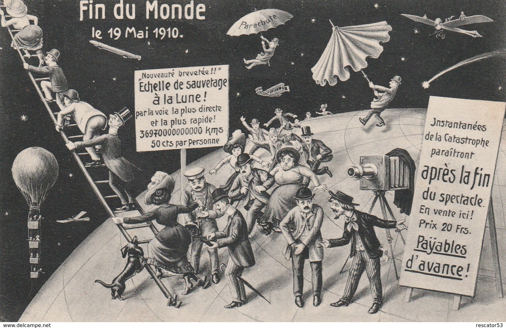 Rare Cpa Souvenir Du Jour De La  Fin Du Monde Du 19 Mai 1910 - Autres & Non Classés