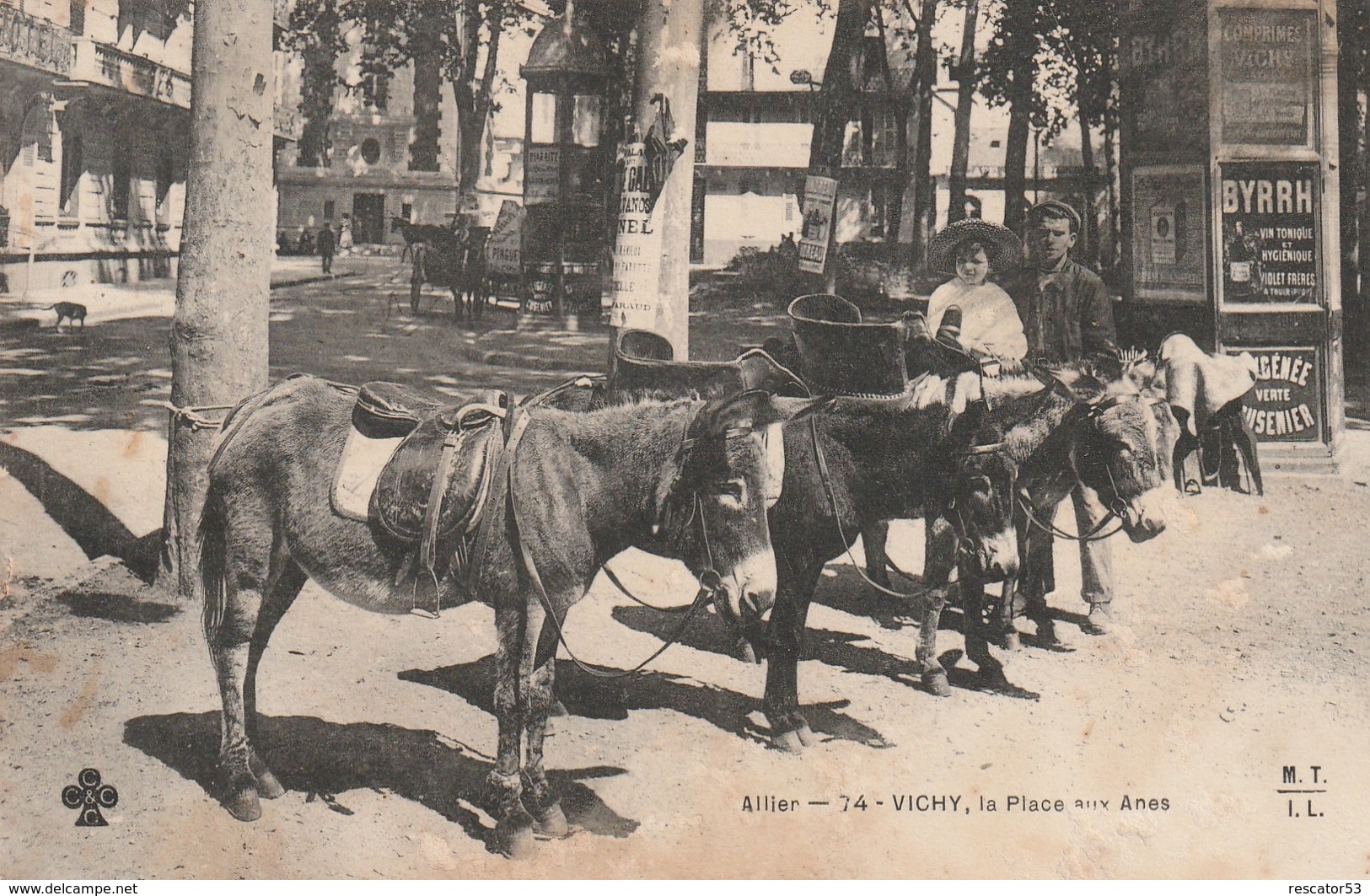 Rare Cpa La Place Aux ânes à Vichy - Vichy