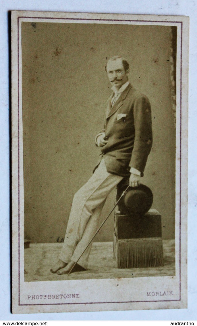 CDV Photo Originale Adolphe Le Flo Fils Du Général Chef Bataillon 2ème Zouave Militaire Photographe Bretonne Morlaix - Personnes Identifiées