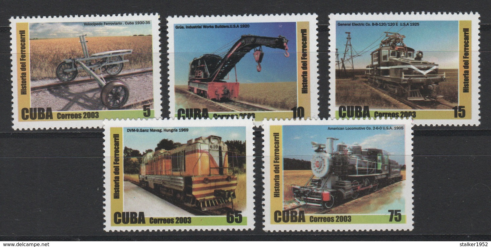 Cuba 2003 Kuba Mi 4632-4636 History Of The Railway. Lokomotive / Geschichte Der Eisenbahn. Lokomotive MNH / ** - Avions