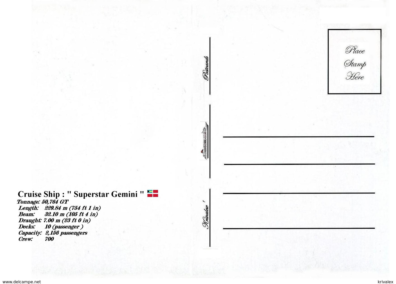 Ship Postcards - Passenger   Ship : "Superstar Gemini   "     Read Description - Other & Unclassified