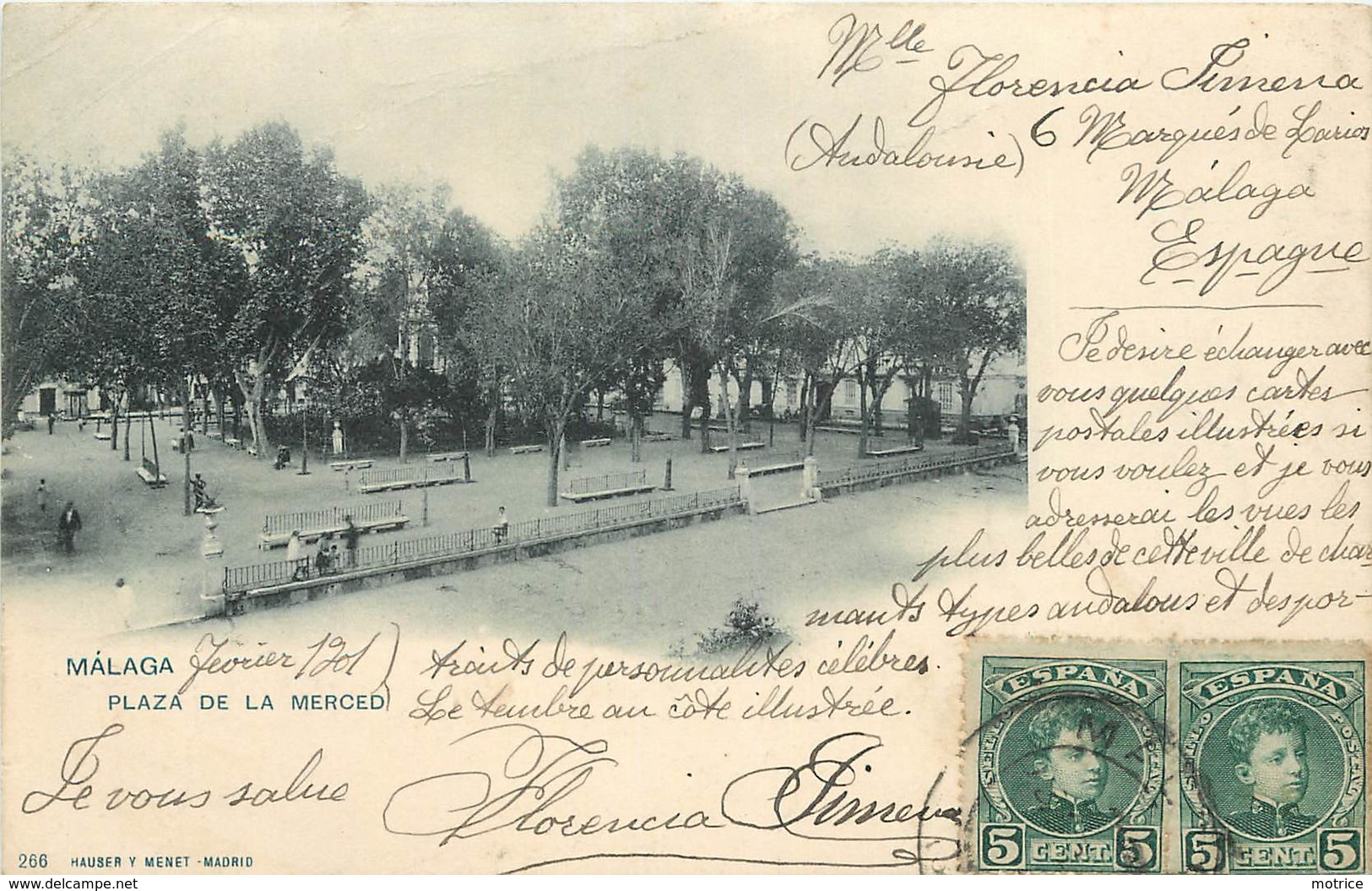 MALAGA - Plaza De La Merced. (carte Vendue En L'état). - Málaga