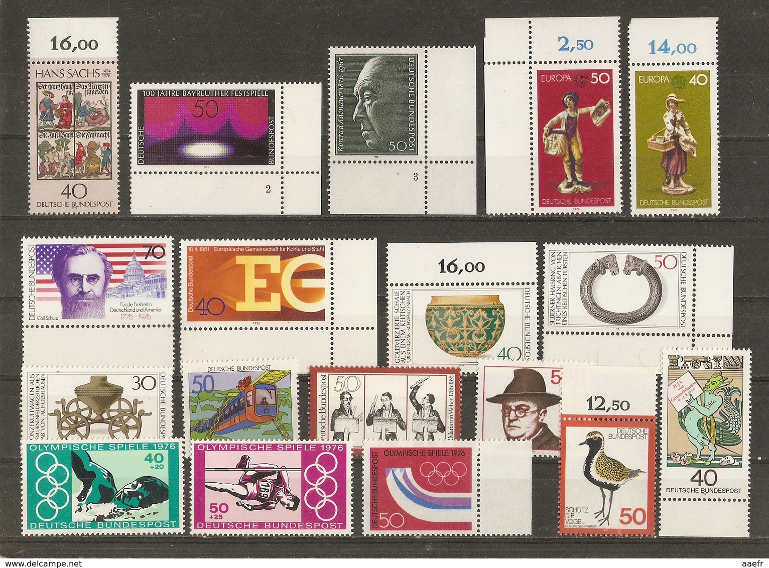 Allemagne Fédérale 1976 - Petit Lot De 18 MNH - Europa - JO 76 - Bayreuth - Orfèvrerie - Adenauer - Vrac (max 999 Timbres)