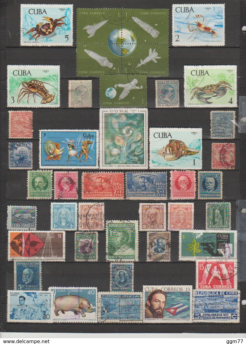 43 TIMBRES CUBA OBLITERES & NEUFS* + SANS GOMME DE 1890 à 1969 - Usados