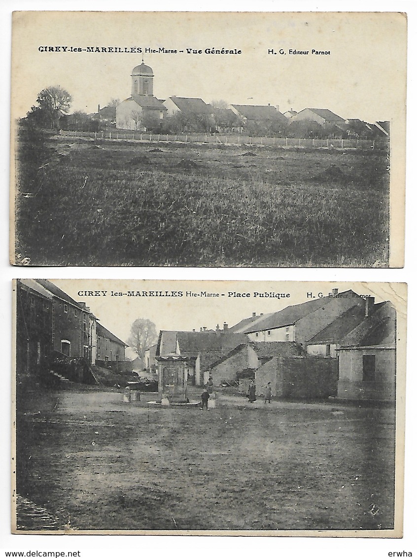 GIREY Les MAREILLES 2 CPA 1916 Prè Bologne Forges Froncles Joinville Chaumont Bourbonne Bains Langres Saint Dizier Wassy - Autres & Non Classés