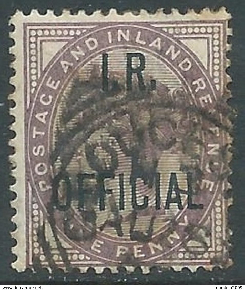 1882-1901 GREAT BRITAIN USED OFFICIAL STAMPS O3 1d LILAC - V9-4 - Servizio