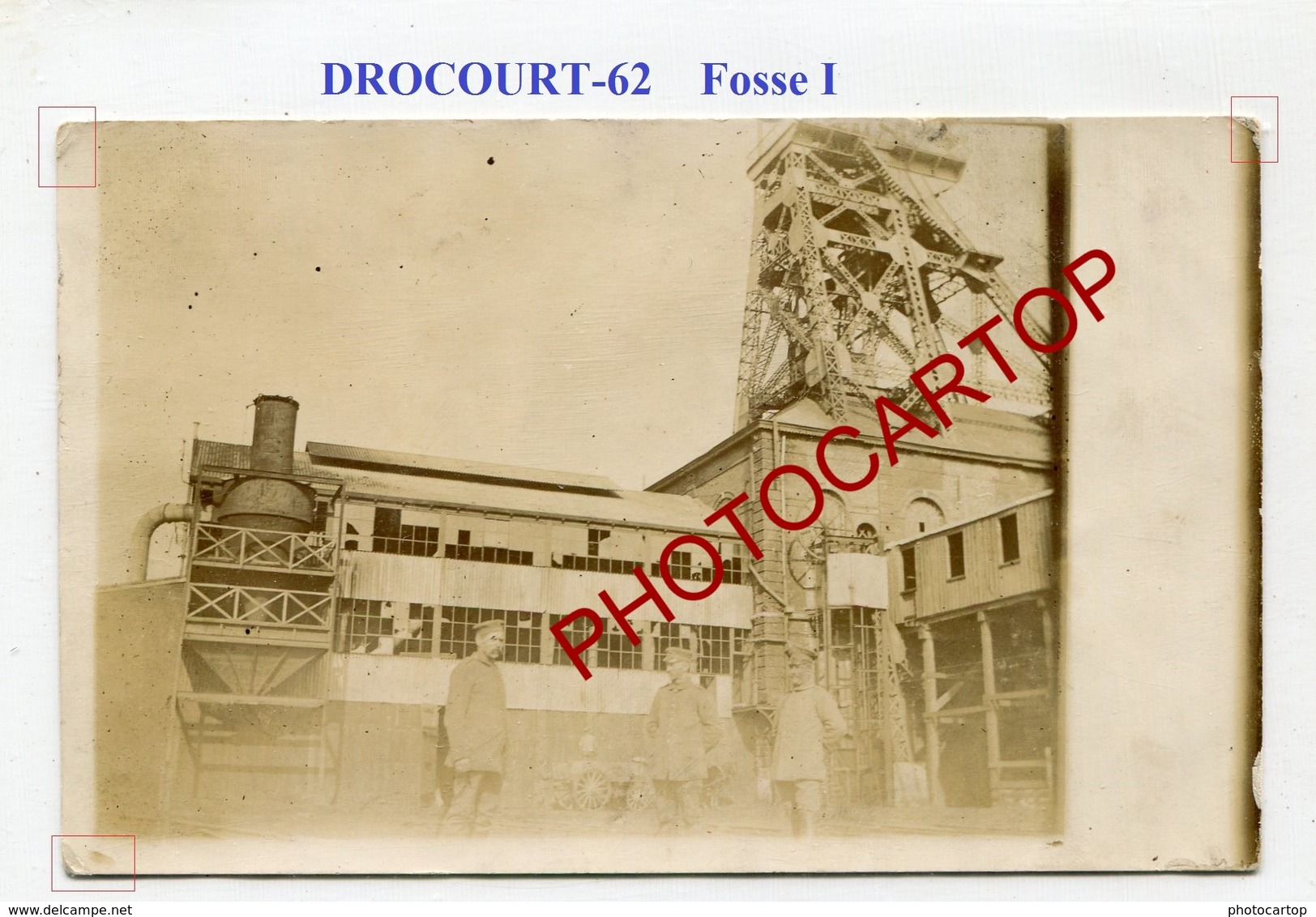 DROCOURT-Fosse I-CARTE PHOTO Allemande-Guerre 14-18-1WK-France-62-Militaria- - Autres & Non Classés