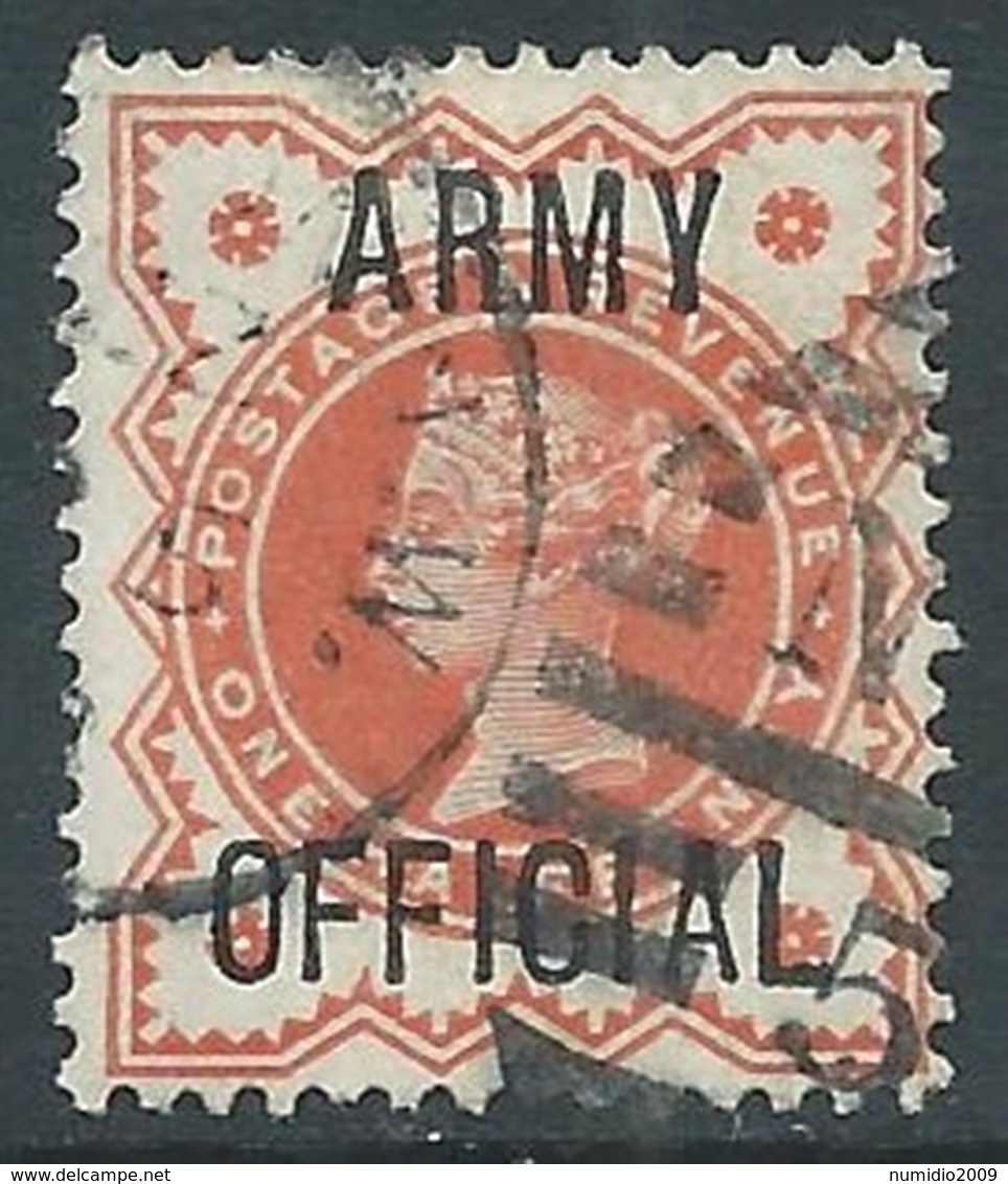 1896-1901 GREAT BRITAIN USED OFFICIAL STAMPS O41 1/2d VERMILION - V9-6 - Servizio